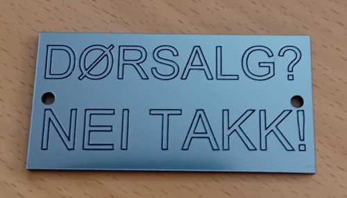 Dørsalg? Nei takk!