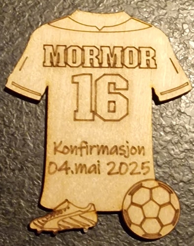 Bordkort fotballtrøye