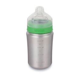 Klean Kanteen Nappflaska Medium Flow Nipple 266ml, Brushed Stainless