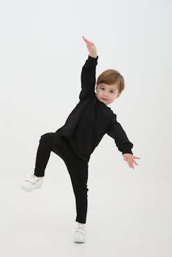 STAN Set with long sleeve top and leggings - Black