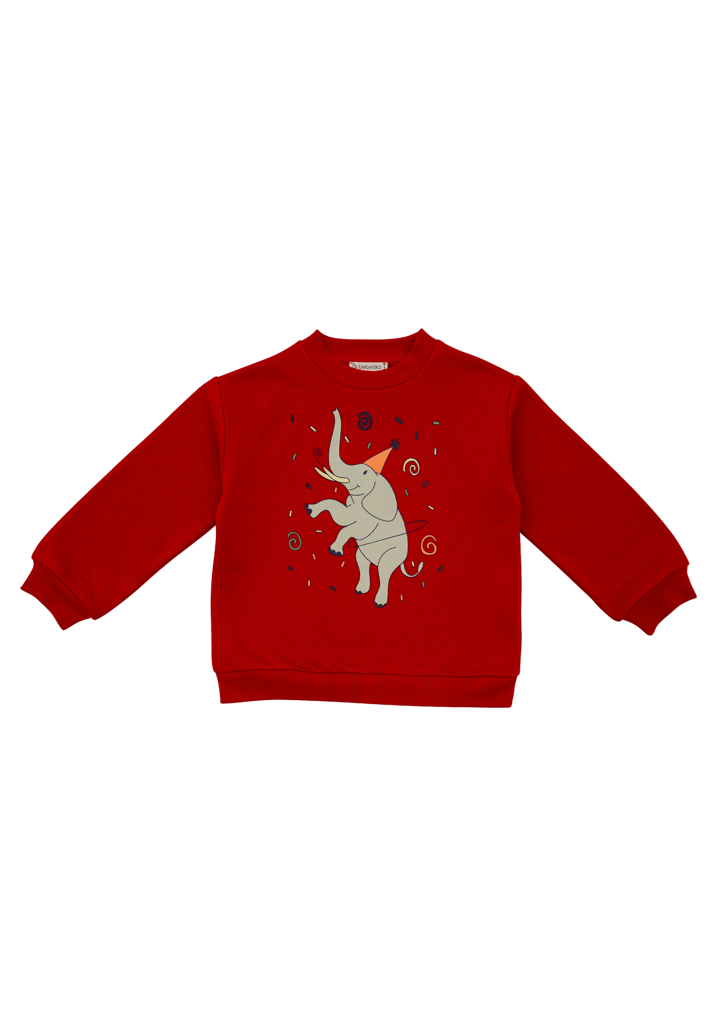 Sweatshirt Set med borstad insida - Röd