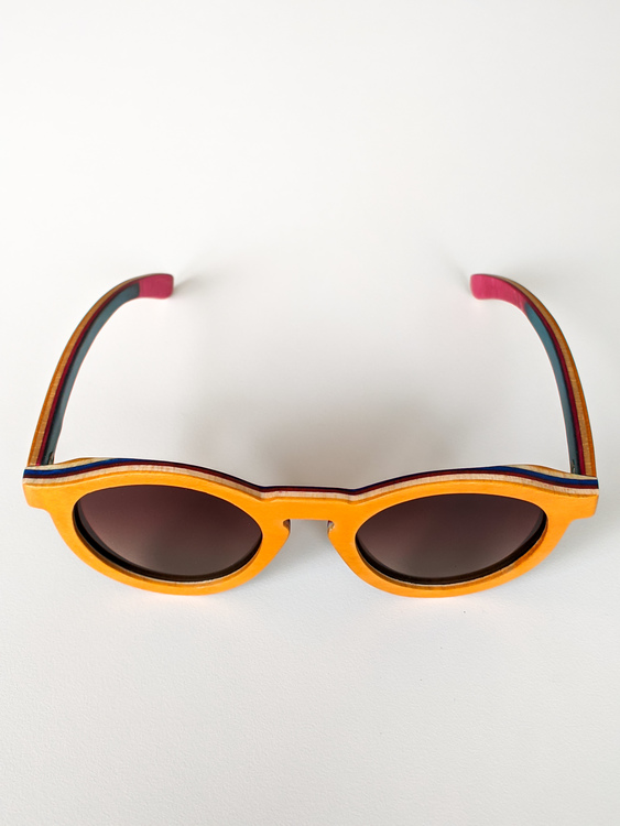 Solglasögon i Lönn Trä för Barn - Orange