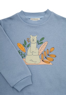 Sweatshirt with Lama print (brushed inside)