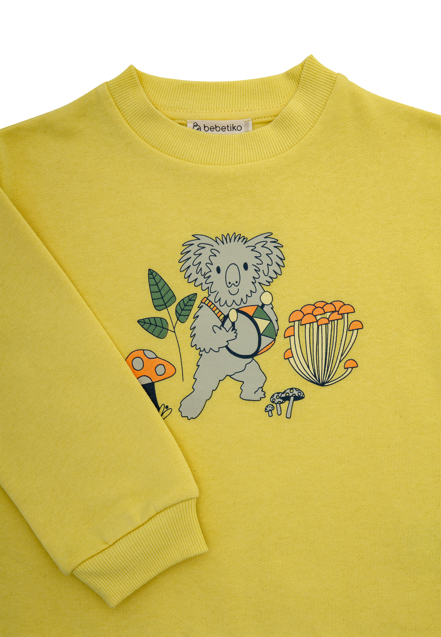 Sweatshirt med Koala-tryck (med borstad insida)