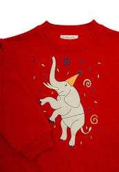 Sweatshirt med Elefant-tryck (med borstad insida)