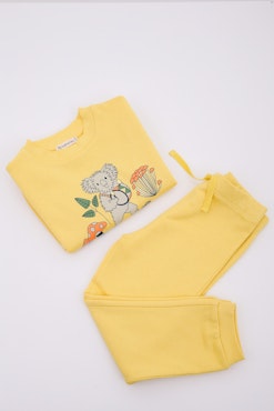 Sweatshirt Set with brushed inside - Yellow