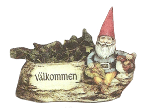 Tomte m. fågel K-3408