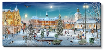 Canvas Varberg Torget Vinter 112 x 50 x 2,5 cm.