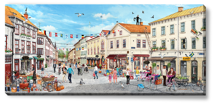 Canvas Göteborg Haga Sommar 112 x 50 x 2,5 cm.