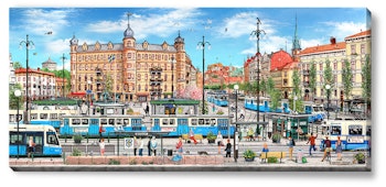 Canvas Göteborg Järntorget Sommar 112 x 50 x 2,5 cm.