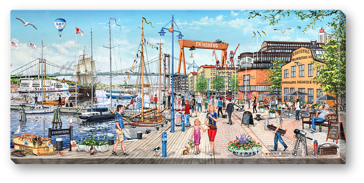Canvas Göteborg Eriksberg Väst Sommar 64 x 29 x 2 cm.