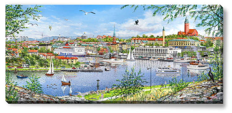 Canvas Göteborg Masthuggsvy 112 x 50 x 2,5 cm.