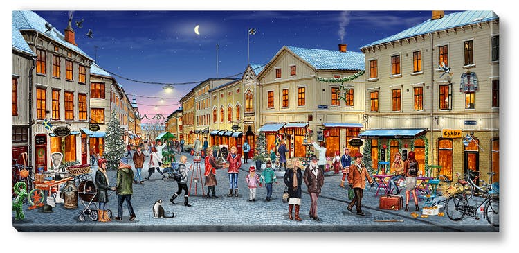 Canvas Göteborg Haga Vinter 112 x 50 x 2,5 cm.