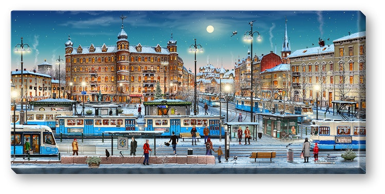 Canvas Göteborg Järntorget Vinter 64 x 29 x 2 cm.