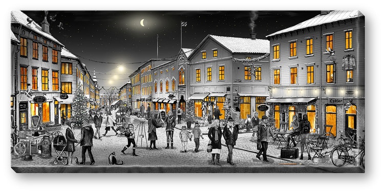 Canvas Göteborg Haga Natt 64 x 29 x 2 cm.