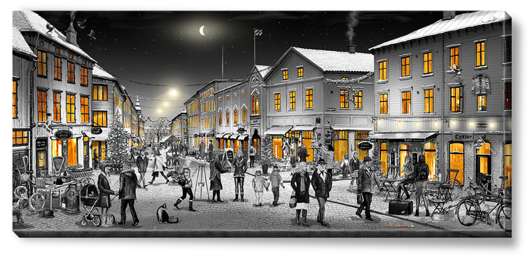 Canvas Göteborg Haga Natt 112 x 50 x 2,5 cm.