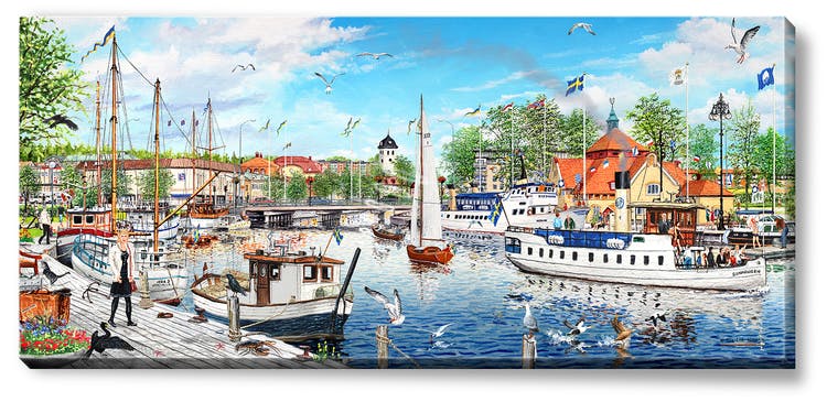 Canvas Uddevalla Hamn 112 x 50 x 2,5 cm.