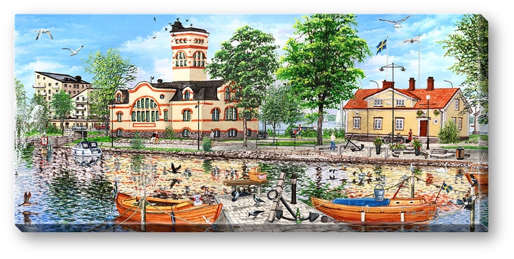 Canvas Västervik Gamla Badhuset 64 x 29 x 2 cm.