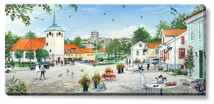 Canvas Kungälv Sommar 112 x 50 x 2,5 cm.