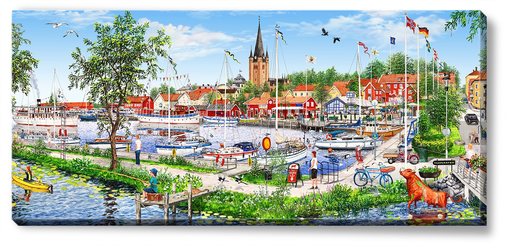 Canvas Mariestad Sommar 112 x 50 x 2,5 cm.