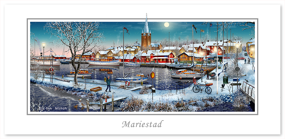 Julkort Mariestad Vinter