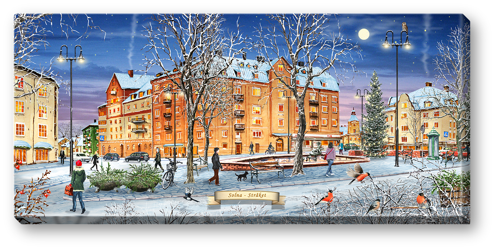 Canvas Solnastråket Vinter 64 x 29 x 2 cm.