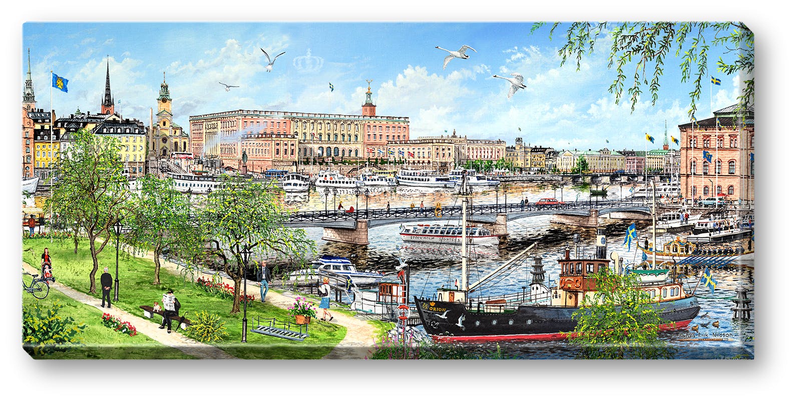 Canvas Stockholm Skeppsholmsbron 64 x 29 x 2 cm.