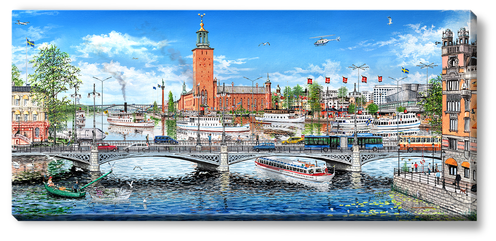 Canvas Stockholm Stadshuset 112 x 50 x 2,5 cm.