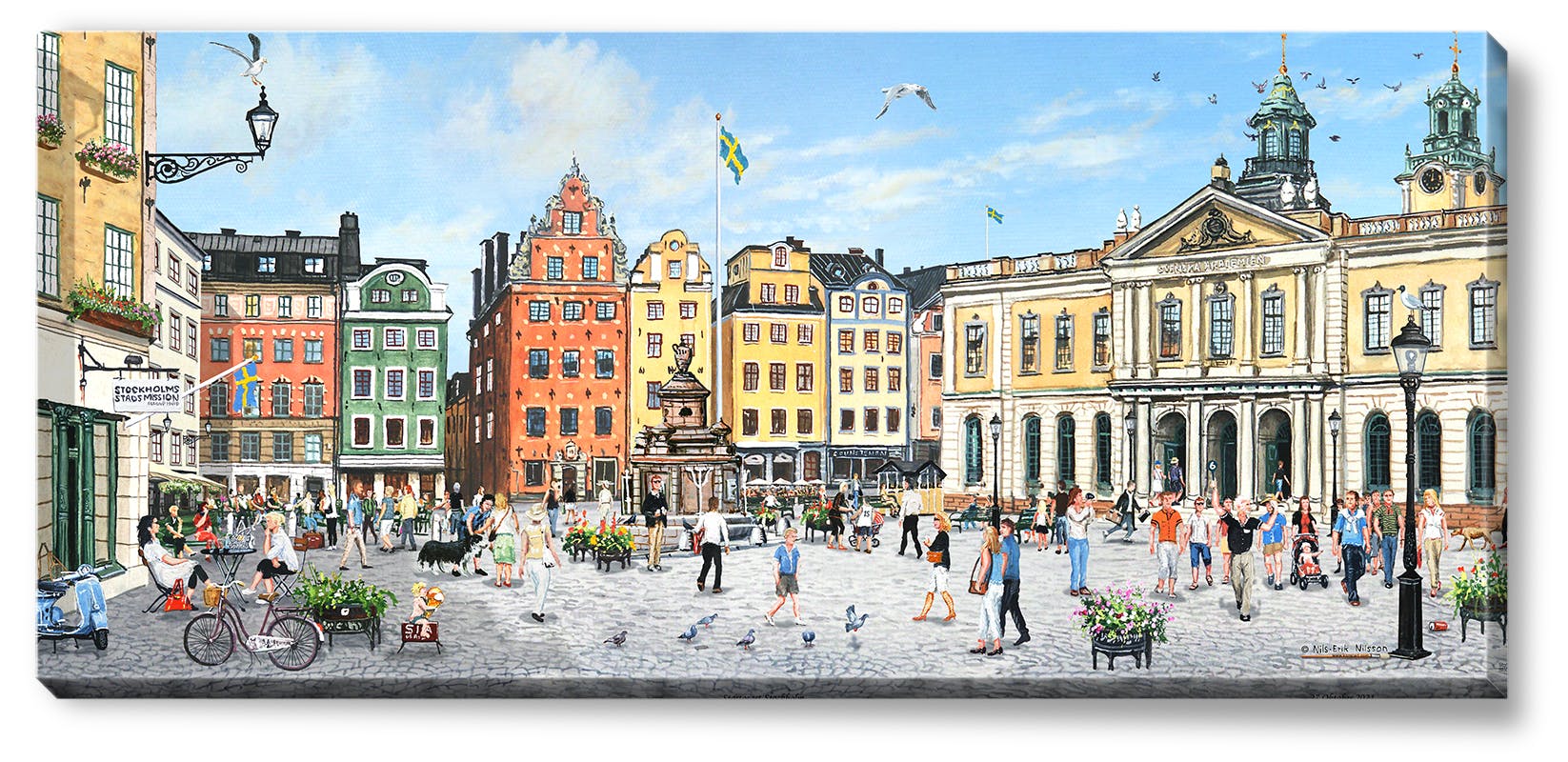 Canvas Stockholm Stortorget 112 x 50 x 2,5 cm.