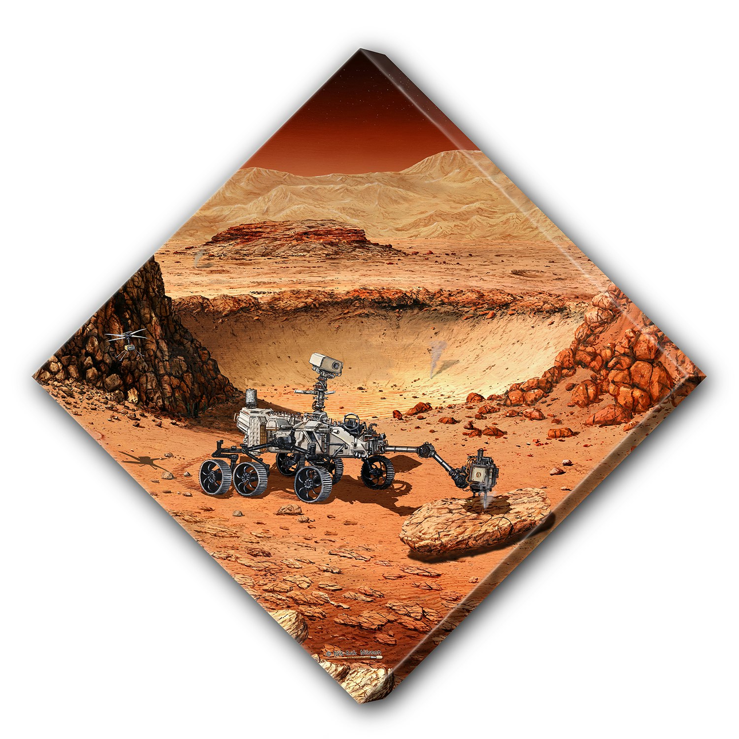 Canvas Mars Diagonal 56 x 56 x 2,5 cm
