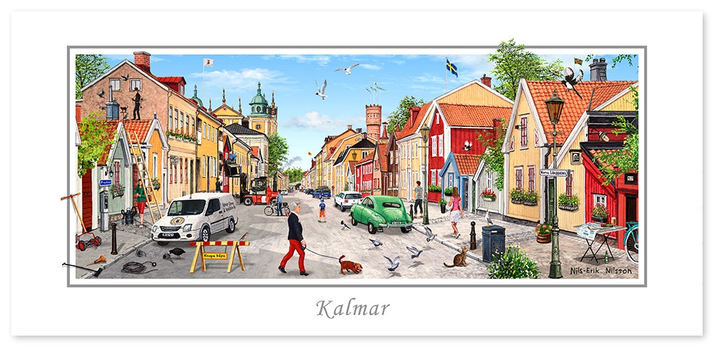 Vykort Kalmar Norra Långgatan