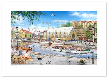 Poster Göteborg Feskekörka Sommar 70 x 50 cm