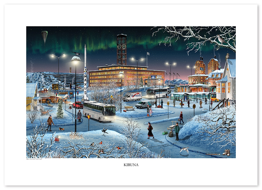 Poster Kiruna Vinter 70 x 50 cm