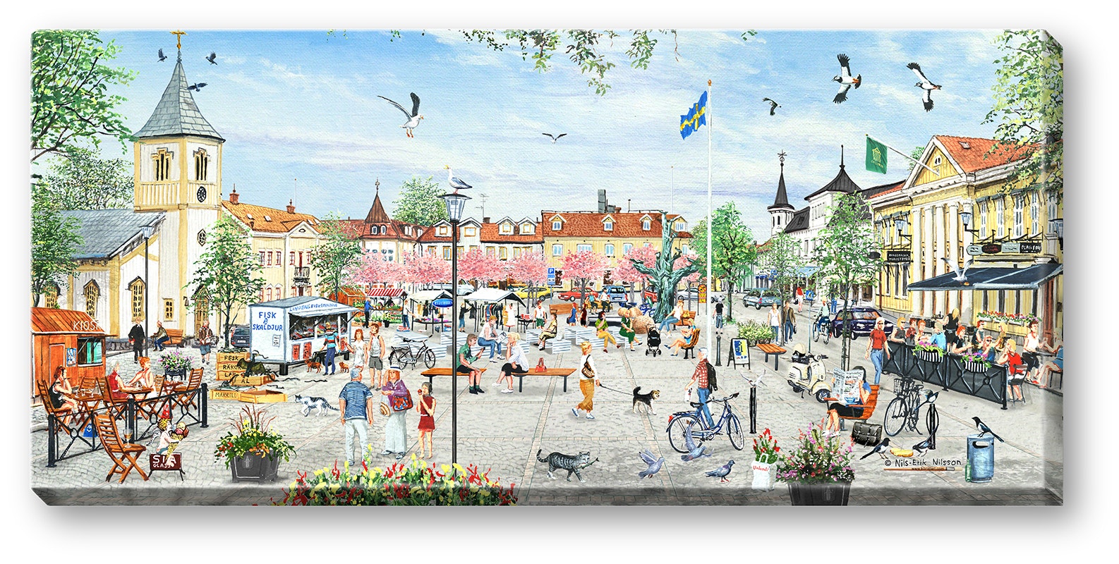 Canvas Kungsbacka Torg 64 x 29 x 2 cm.