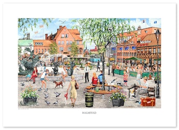 Poster Halmstad stora torg 70 x 50 cm