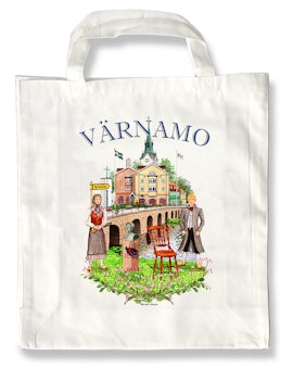 Tygkasse Värnamo emblem 37,5 x 40 cm bälg