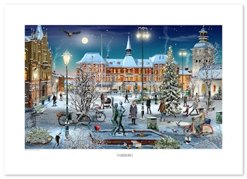 Poster Varbergs torg vinter 70 x 50 cm