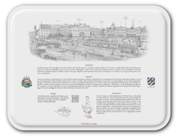 Bricka Göteborg Drottningtorget 43 x 33 cm
