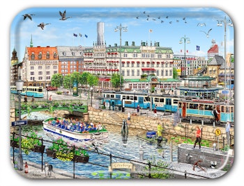 Bricka Göteborg Drottningtorget 43 x 33 cm