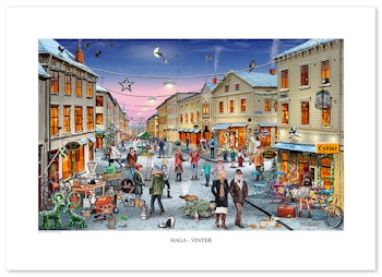 Poster Göteborg Haga Vinter 70 x 50 cm