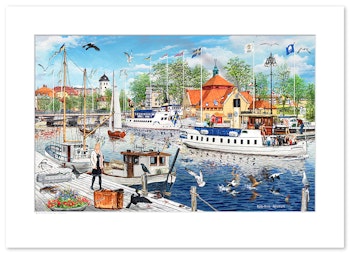 Poster Uddevalla hamn sommar 70 x 50 cm