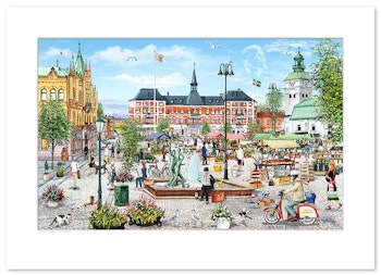 Poster Varbergs torg sommar 70 x 50 cm