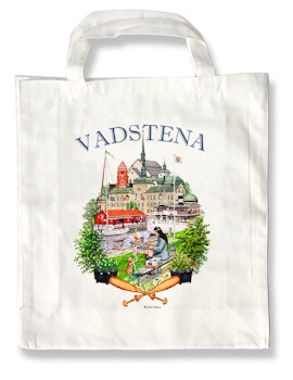Tygkasse Vadstena emblem 37,5 x 40 cm bälg
