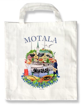 Tygkasse Motala emblem 37,5 x 40 cm bälg