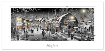 Vykort Hagfors Natt
