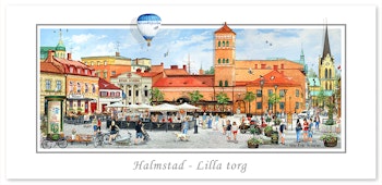 Vykort Halmstad Lilla torg