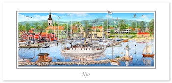 Vykort Hjo hamn