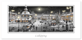 Julkort Lidköping natt