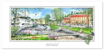 Vykort Mölndals torg