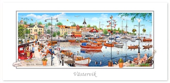 Vykort Västervik Fiskartorget